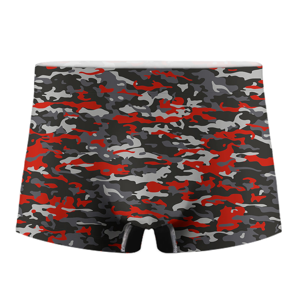 Orange Black And Grey Camouflage Print Men's Boxer Briefs