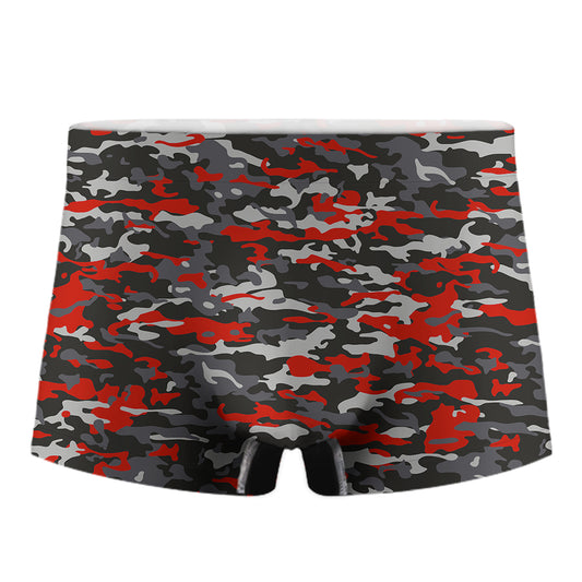 Orange Black And Grey Camouflage Print Men's Boxer Briefs