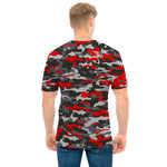 Orange Black And Grey Camouflage Print Men's T-Shirt