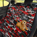 Orange Black And Grey Camouflage Print Pet Car Back Seat Cover