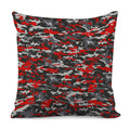 Orange Black And Grey Camouflage Print Pillow Cover