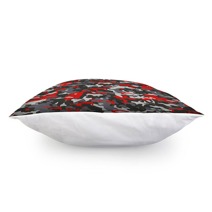 Orange Black And Grey Camouflage Print Pillow Cover