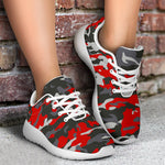 Orange Black And Grey Camouflage Print Sport Shoes GearFrost
