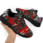 Orange Black And Grey Camouflage Print Sport Shoes GearFrost