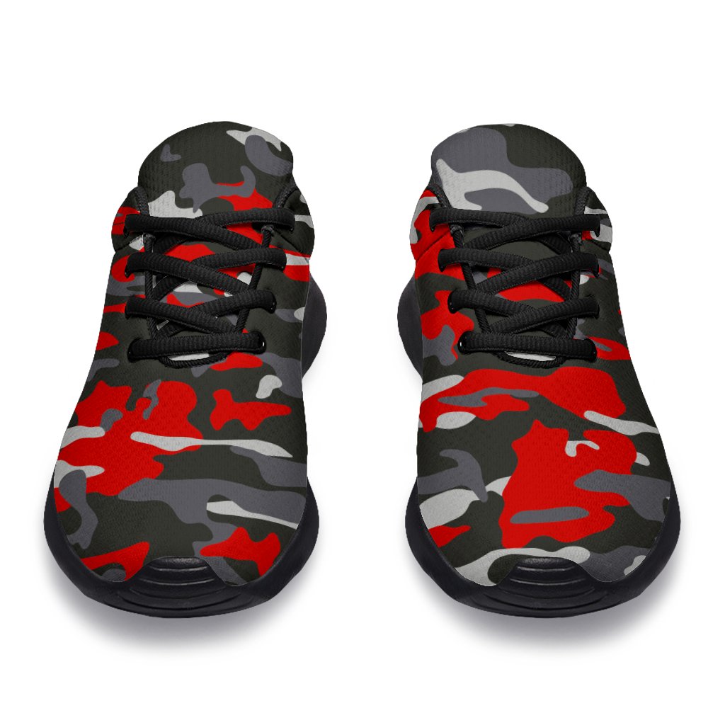Orange Black And Grey Camouflage Print Sport Shoes GearFrost