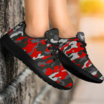Orange Black And Grey Camouflage Print Sport Shoes GearFrost