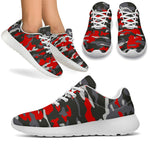 Orange Black And Grey Camouflage Print Sport Shoes GearFrost