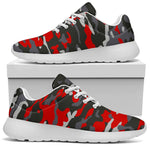 Orange Black And Grey Camouflage Print Sport Shoes GearFrost