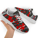 Orange Black And Grey Camouflage Print Sport Shoes GearFrost