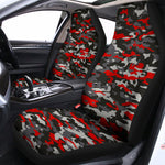 Orange Black And Grey Camouflage Print Universal Fit Car Seat Covers