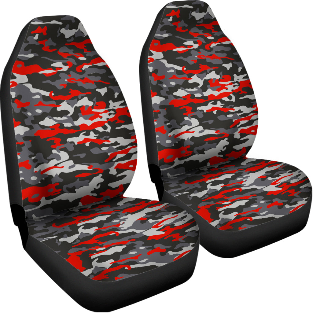 Orange Black And Grey Camouflage Print Universal Fit Car Seat Covers