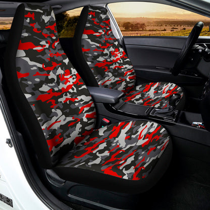 Orange Black And Grey Camouflage Print Universal Fit Car Seat Covers