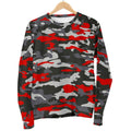 Orange Black And Grey Camouflage Print Women's Crewneck Sweatshirt