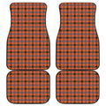 Orange Black And Grey Plaid Print Front and Back Car Floor Mats