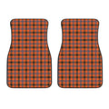 Orange Black And Grey Plaid Print Front Car Floor Mats