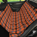 Orange Black And Grey Plaid Print Pet Car Back Seat Cover