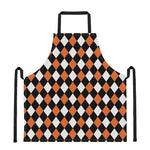 Orange Black And White Harlequin Print Apron