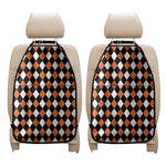 Orange Black And White Harlequin Print Car Seat Organizers