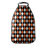 Orange Black And White Harlequin Print Car Seat Organizers