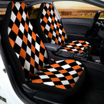 Orange Black And White Harlequin Print Universal Fit Car Seat Covers
