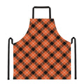 Orange Black And White Plaid Print Apron