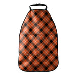 Orange Black And White Plaid Print Car Seat Organizers