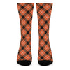 Orange Black And White Plaid Print Crew Socks