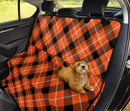 Orange Black And White Plaid Print Pet Car Back Seat Cover