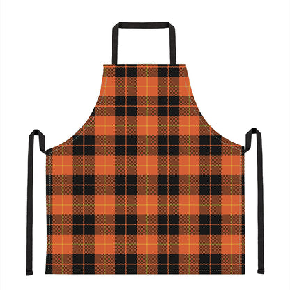 Orange Black And Yellow Tartan Print Apron