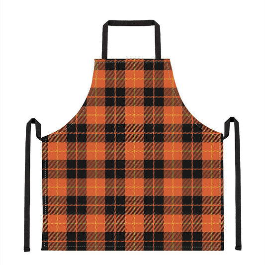 Orange Black And Yellow Tartan Print Apron