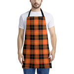 Orange Black And Yellow Tartan Print Apron