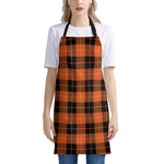 Orange Black And Yellow Tartan Print Apron