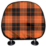 Orange Black And Yellow Tartan Print Car Headrest Covers