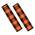 Orange Black And Yellow Tartan Print Car Seat Belt Covers