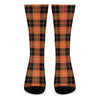 Orange Black And Yellow Tartan Print Crew Socks