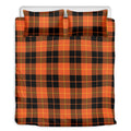 Orange Black And Yellow Tartan Print Duvet Cover Bedding Set
