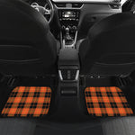 Orange Black And Yellow Tartan Print Front and Back Car Floor Mats