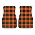 Orange Black And Yellow Tartan Print Front Car Floor Mats