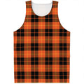 Orange Black And Yellow Tartan Print Men's Tank Top