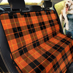 Orange Black And Yellow Tartan Print Pet Car Back Seat Cover