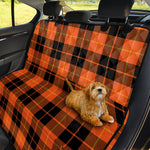 Orange Black And Yellow Tartan Print Pet Car Back Seat Cover