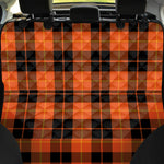 Orange Black And Yellow Tartan Print Pet Car Back Seat Cover