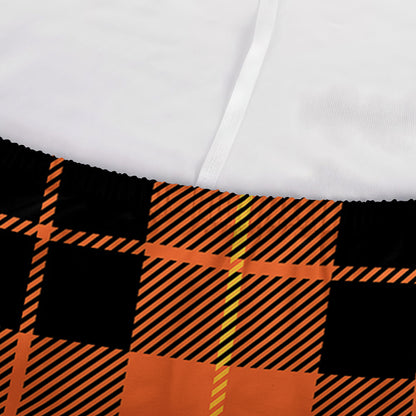 Orange Black And Yellow Tartan Print Sofa Cover