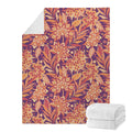 Orange Bohemian Floral Pattern Print Blanket