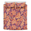 Orange Bohemian Floral Pattern Print Duvet Cover Bedding Set