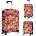 Orange Bohemian Floral Pattern Print Luggage Cover GearFrost