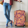 Orange Bohemian Floral Pattern Print Luggage Cover