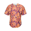 Orange Bohemian Floral Pattern Print Men's Baseball Jersey