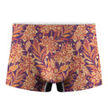 Orange Bohemian Floral Pattern Print Men's Boxer Briefs