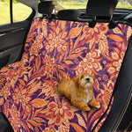 Orange Bohemian Floral Pattern Print Pet Car Back Seat Cover
